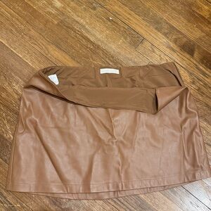 Size XL Abercrombie & Fitch faux leather tan/ brown mini skirt
